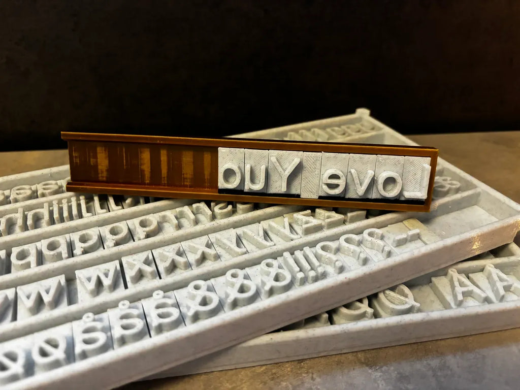 Alphabet pottery stamps