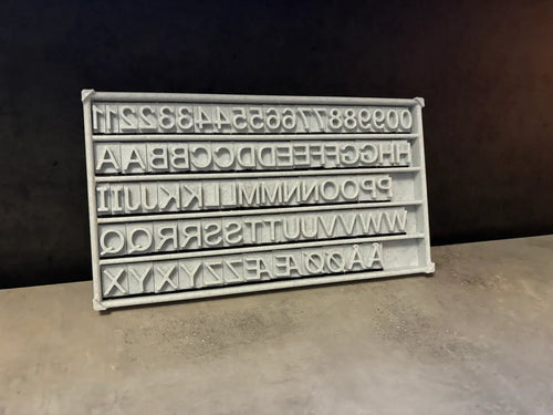 Alphabet pottery stamps