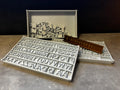 Alphabet pottery stamps